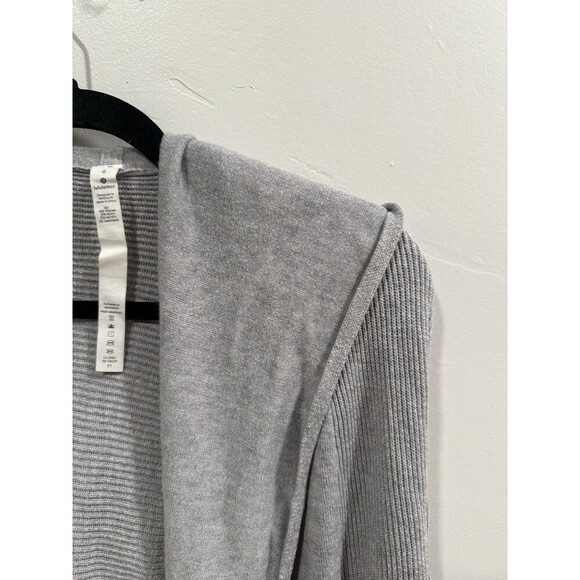 lululemon Hooded Open Sweatshirt With Pockets Grey Sz 6 - Picture 4 of 6